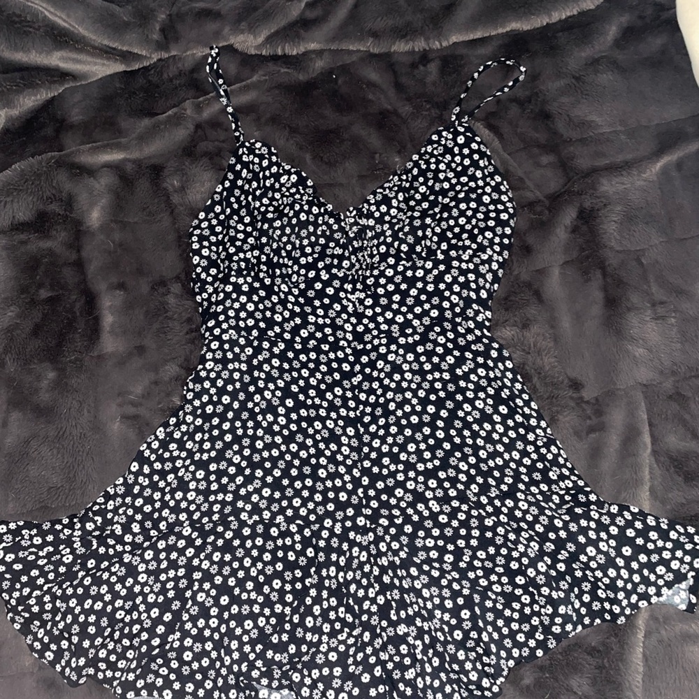 Black and White Floral Dress